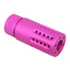  Guntec USA 1326-MB-P-S-PINK 223/5.56 Rifle Micro Slip Over Barrel Shroud With Multi Port Muzzle Brake (Anodized Pink) 