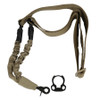 Guntec USA 1POINT-T-DELUXE-EGG One Point Bungee Sling With QD Snap Hook &amp; QD Ambi Bolt On Sling Adapter Combo Kit (Tan)