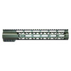  Guntec USA GT-10ALC-GREEN 10" AIR-LOK Series M-LOK Compression Free Floating Handguard With Monolithic Top Rail (Anodized Green) 