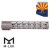  Guntec USA GT-12ALC-FDE 12&quot; AIR-LOK Series M-LOK Compression Free Floating Handguard With Monolithic Top Rail (Flat Dark Earth) 