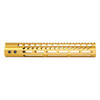 Guntec USA GT-12MLK-GOLD 12" Ultra Lightweight Thin M-LOK System Free Floating Handguard With Monolithic Top Rail (Anodized Gold)