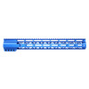 Guntec USA GT-15ALC-BLUE 15" Air-LOK Series M-LOK Compression Free Floating Handguard With Monolithic Top Rail (Anodized Blue)