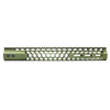  Guntec USA GT-15HC-AL-MLK-GREEN 15" Air Lite Series 'Honeycomb' M-LOK Free Floating Handguard With Monolithic Top Rail (Anodized Green) 