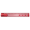  Guntec USA GT-15HC-AL-MLK-RED 15" Air Lite Series 'Honeycomb' M-LOK Free Floating Handguard With Monolithic Top Rail (Anodized Red) 