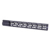 Guntec USA GT-15MDLTE 15" MOD LITE Skeletonized  Series M-LOK Free Floating Handguard With Monolithic Top Rail (Anodized Black)