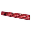 Guntec USA GT-15MLK-308-RED Guntec USA GT-15MLK-308-RED 15" Ultra Lightweight Thin M-LOK System Free Floating Handguard With Monolithic Top Rail (.308 Cal) (Anodized Red) GT-15MLK-308-RED