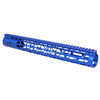 Guntec USA GT-15MLK-AL-308-BLUE 15" Air Lite Series M-LOK System Free Floating Handguard With Monolithic Top Rail (.308 Cal) (Anodized Blue)