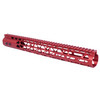 Guntec USA GT-15MLK-AL-308-RED 15" Air Lite Series M-LOK System Free Floating Handguard With Monolithic Top Rail (.308 Cal) (Anodized Red)