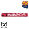 Guntec USA GT-15MLK-AL-RED 15" Air Lite Series M-LOK Free Floating Handguard With Monolithic Top Rail (Anodized Red)