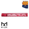 Guntec USA GT-15MLK-AL-RED Guntec USA GT-15MLK-AL-RED 15" Air Lite Series M-LOK Free Floating Handguard With Monolithic Top Rail (Anodized Red) GT-15MLK-AL-RED