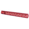 Guntec USA GT-16.5MLK-308-RED 16.5" Ultra Lightweight Thin M-LOK Free Floating Handguard With Monolithic Top Rail (.308 Cal) (Anodized Red)