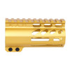 Guntec USA GT-4ALC-GOLD Guntec USA GT-4ALC-GOLD 4" AIR-LOK Series M-LOK Compression Free Floating Handguard With Monolithic Top Rail (Anodized Gold) GT-4ALC-GOLD