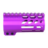Guntec USA GT-4ALC-PURPLE Guntec USA GT-4ALC-PURPLE 4" AIR-LOK Series M-LOK Compression Free Floating Handguard With Monolithic Top Rail (Anodized Purple) GT-4ALC-PURPLE