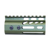 Guntec USA GT-4MLK-GREEN 4" Ultra Lightweight Thin M-LOK Free Floating Handguard With Monolithic Top Rail (Anodized Green)