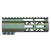 Guntec USA GT-6ALC-GREEN 6" AIR-LOK Series M-LOK Compression Free Floating Handguard With Monolithic Top Rail (Anodized Green)