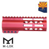 Guntec USA GT-6ALC-RED 6" AIR-LOK Series M-LOK Compression Free Floating Handguard With Monolithic Top Rail (Anodized Red)