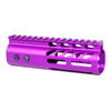 Guntec USA GT-6MLK-PURPLE Guntec USA GT-6MLK-PURPLE 6" Ultra Lightweight Thin M-LOK Free Floating Handguard With Monolithic Top Rail (Anodized Purple) GT-6MLK-PURPLE