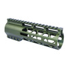 Guntec USA GT-7ALC-308-GREEN 7" AIR-LOK Series M-LOK Compression Free Floating Handguard With Monolithic Top Rail (.308 Cal) (Anodized Green)