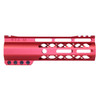 Guntec USA GT-7ALC-G2-RED 7" AIR-LOK Series M-LOK Compression Free Floating Handguard With Monolithic Top Rail (Gen 2) (Anodized Red)