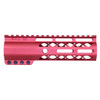  Guntec USA GT-7ALC-RED 7" AIR-LOK Series M-LOK Compression Free Floating Handguard With Monolithic Top Rail (Anodized Red) 