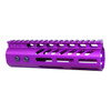  Guntec USA GT-7MLK-308-PURPLE 7" Ultra Lightweight Thin M-LOK System Free Floating Handguard With Monolithic Top Rail (.308 Cal) (Anodized Purple) 
