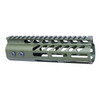 Guntec USA GT-7MLK-GREEN 7" Ultra Lightweight Thin M-LOK Free Floating Handguard With Monolithic Top Rail (Anodized Green)