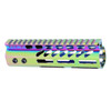 Guntec USA GT-7MLK-RPVD Guntec USA GT-7MLK-RPVD 7" Ultra Lightweight Thin M-LOK Free Floating Handguard With Monolithic Top Rail (Rainbow PVD Coated) GT-7MLK-RPVD