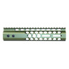 Guntec USA GT-9HC-AL-MLK-GREEN 9" Air Lite Series 'Honeycomb' M-LOK Free Floating Handguard With Monolithic Top Rail (Anodized Green)