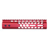 Guntec USA GT-9HC-AL-MLK-RED 9" Air Lite Series 'Honeycomb' M-LOK Free Floating Handguard With Monolithic Top Rail (Anodized Red)