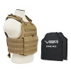 Vism By Ncstar BSCVPCV2924T-A Plate Carrier Vest With 10"X12' Level Iiia Shooters Cut 2X Soft Ballistic Panels