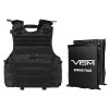 Vism By Ncstar BSCVPCVXC2963B-A Expert Plate Carrier Vest (Extra Small-Small) With 8"X10' Level Iiia Rectangle Cut 2X Soft Ballistic Panels