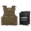 Vism By Ncstar BSCVPCVXC2963T-A Expert Plate Carrier Vest (Extra Small-Small) With 8"X10' Level Iiia Rectangle Cut 2X Soft Ballistic Panels