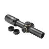 NcStar NcSTAR SEEFL1624G 30mm 1-6X24 Etched Glass LPV Reticle Green/Red Illumination Scope, image showing a black rifle scope with adjustable dials, lens, and two mounting rings on a white background.