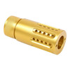  Guntec USA 1326-MB-P-S-308-GOLD Micro Slip Over Barrel Shroud With Multi Port Muzzle Brake (.308 Cal) (Anodized Gold) 