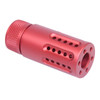  Guntec USA 1326-MB-P-S-RED Micro Slip Over Barrel Shroud With Multi Port Muzzle Brake (Anodized Red) 