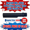 NcStar NcSTAR VG137 MIL-SPEC 6 Position Buffer Tube with Castle Nut, black metal firearm component for rifle stocks.