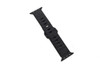 Strike Industries SI-iBAND-BK Band for Apple Watch in Black, durable black silicone smartwatch band with adjustable sizes and secure clasp mechanism.