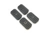 Strike Industries SI-AR-CM-COVER-S-BK AR Cable Management Rail Covers - Short in Black (2pc/set), black short rail cover pieces with textured surface and screw holes for cable organization.