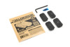 Strike Industries SI-AR-CM-COVER-S-BK AR Cable Management Rail Covers - Short in Black (2pc/set), black rail covers with screws, Allen wrench, and instruction sheet on a white background.