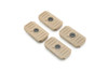 Strike Industries SI-AR-CM-COVER-S-FDE AR Cable Management Rail Covers - Short in FDE, set of four tan rail cover pieces with black screws for firearm cable organization.