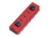 Strike Industries SI-LINK-RS-6-RED Link Rail Section 6 Slots, red color, mountable on KeyMod and M-Lok surfaces, designed for firearm accessory attachment.