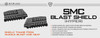 Strike Industries SI-SMC-BS-H Blast Shield for Modular Chassis (SMC) - ALPHA (Hyper), black metallic muzzle blast shield with textured surface and mounting slots.