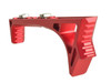 Strike Industries SI-LINK-CFG-RED LINK Curved Fore Grip in Red, aluminum tactical firearm accessory with textured sides and mounting hardware.
