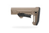 Strike Industries SI-STRIKE-ES-MOD2-FDE MOD2 Stock in FDE, tactical adjustable rifle stock in Desert FDE color with ergonomic design and mock recoil pad.