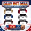 Product ABCSportZ USA Made AASS02 Ambidextrous Safety Selector Lever Gen 2 in six colors including Gold, Red, Blue, Silver, Bronze, and Black, displayed on a promotional advertisement.