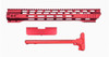  JE Machine Tech USA Made Red 15" M-LOK Free Float Slant Cut Handguard & Upper Parts Combo 