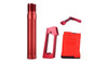  JE Machine Tech USA Made Red Fluted Pistol Length Buffer Tube, Pistol Grip, Mag Release & 223/5.56 Rifle 10 Round Magazine Combo 