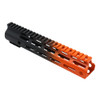  Tiger Rock Inc. FMLUS-10D-ORG-GRADIENT CERAKOTE GRADIENT| AR-15 ANGLE CUT CLAMP ON M-LOK 10 INCH HANDGUARD- BLACK BASE- GRADIENT- HUNTER ORANGE -MADE IN U.S.A 