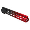  Tiger Rock Inc. FMLUS-12D-RED-GRADIENT CERAKOTE GRADIENT| AR-15 ANGLE CUT CLAMP ON M-LOK 12 INCH HANDGUARD- BLACK BASE- GRADIENT- RED -MADE IN U.S.A 