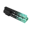  Tiger Rock Inc. FMLUS-7D-RGB-GRADIENT CERAKOTE GRADIENT| AR-15 ANGLE CUT CLAMP ON M-LOK 7 INCH HANDGUARD- BLACK BASE- GRADIENT- ROBINS EGG -MADE IN U.S.A 